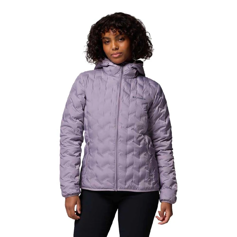Columbia Women's Delta Ridge 2 Down Hooded Jacket, Hooded Puffer Down Jacket, Shale Purple, XL