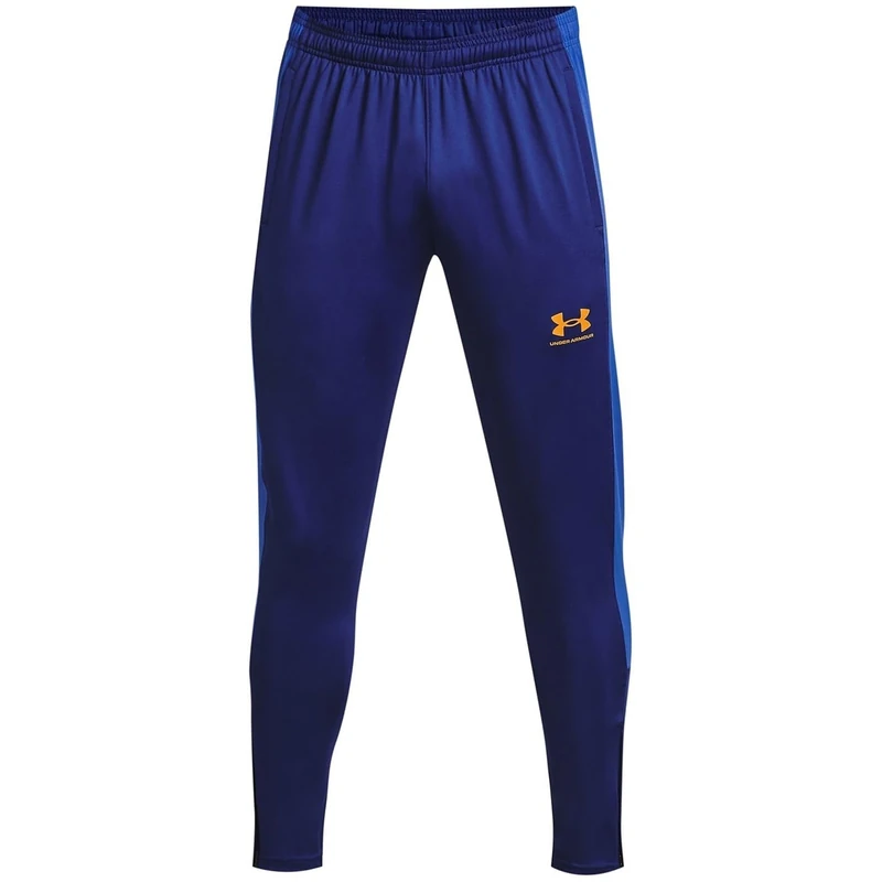 Under Armour Men's Challenger Training Pant, Stretchy and Lightweight Men's Tracksuit Bottoms. Comfortable Joggers for Training and Athletics,Washed Navy / / High Vis Yellow,LG