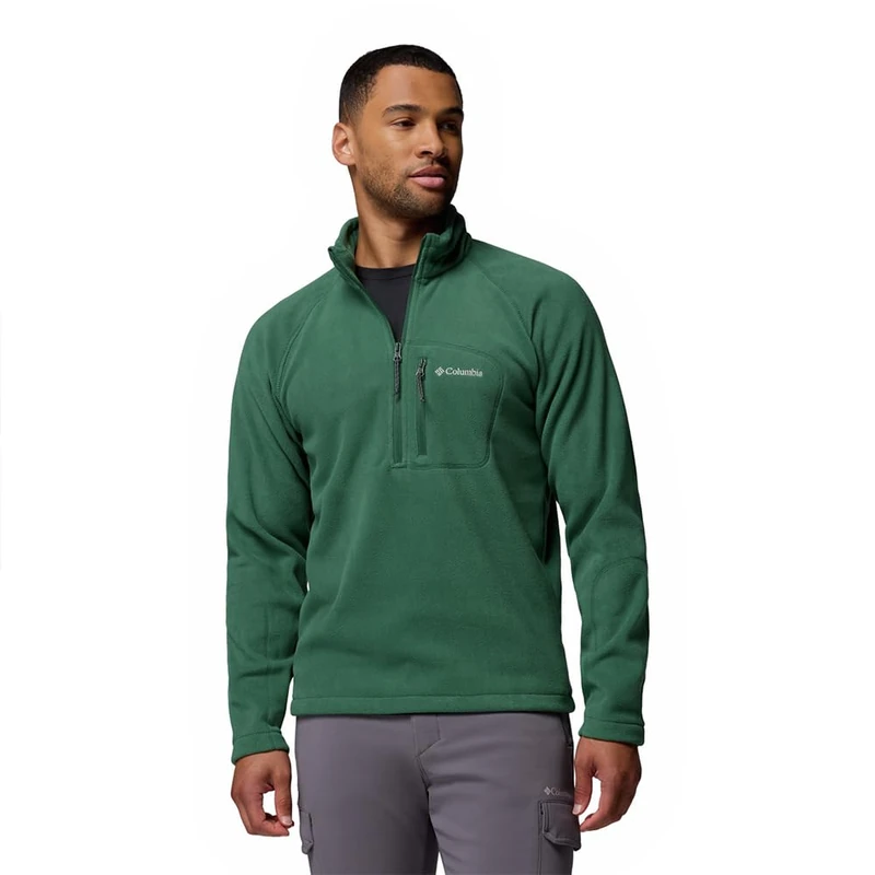 Columbia Men's Fast Trek 3 Half Zip Fleece, Fleece Pull Over, Rain Forest, XL