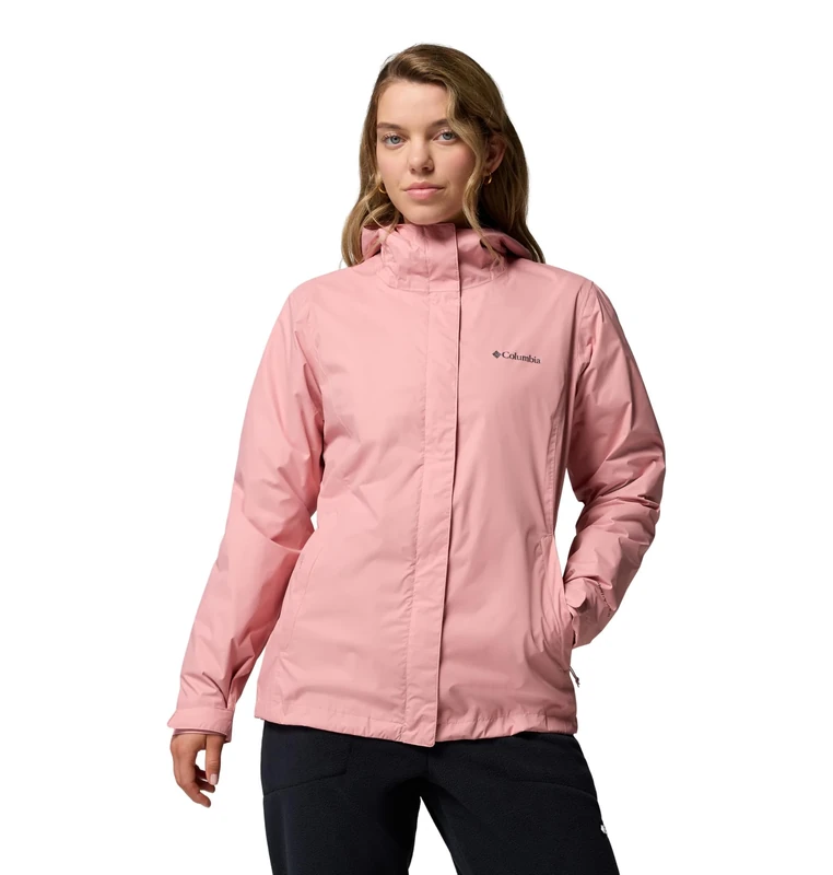Columbia Women's Arcadia 2 Jacket, Waterproof Rain Jacket, Eraser Pink, X-Large