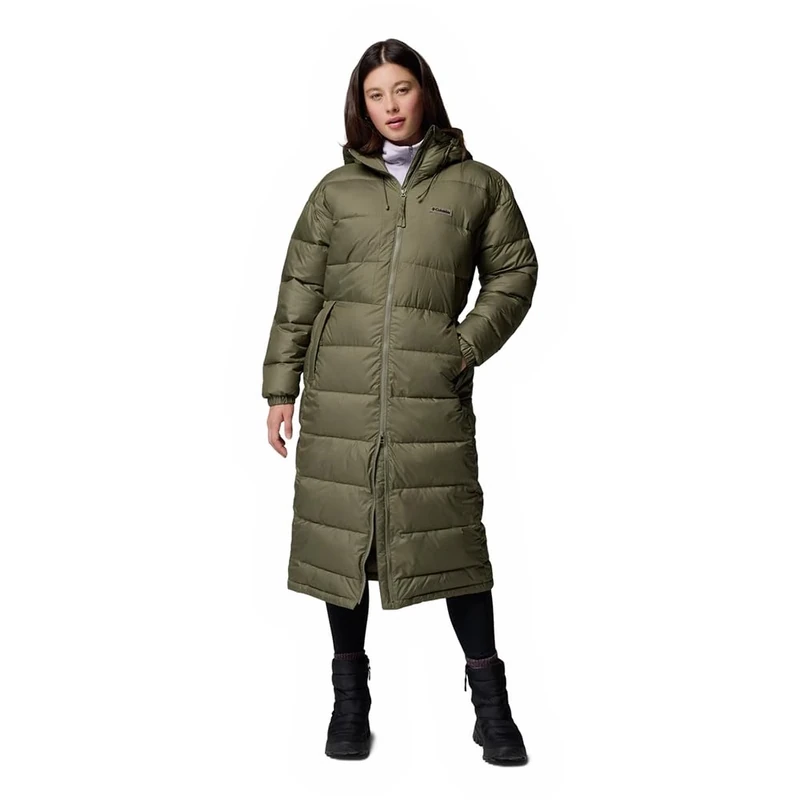 Columbia Women's Pike Lake 3 Long Jacket, Puffer Jacket, Stone Green, X-Large