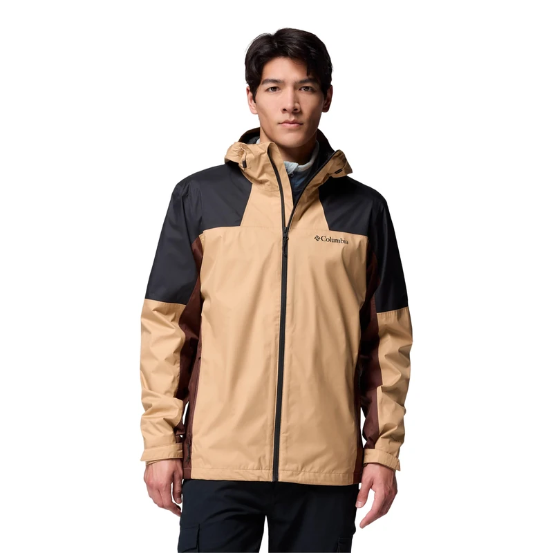 Columbia Men's Inner Limits 3 Jacket, Waterproof Rain Jacket, Canoe/Black/Tobacco, XX-Large