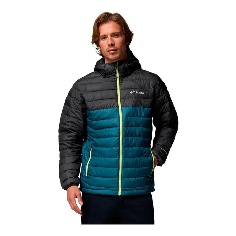 Columbia Men's Powder Lite 2 Hooded Jacket, Hooded Puffer Jacket, Everblue, Shark, XXL