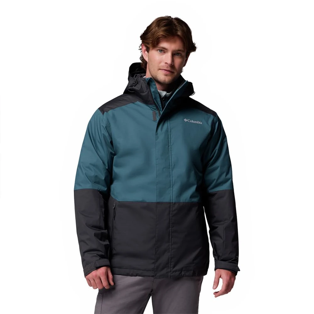 Columbia Men's Point Park Interchange Jacket, 3 In 1 Interchange Winter Coat, Everblue, Shark, XL