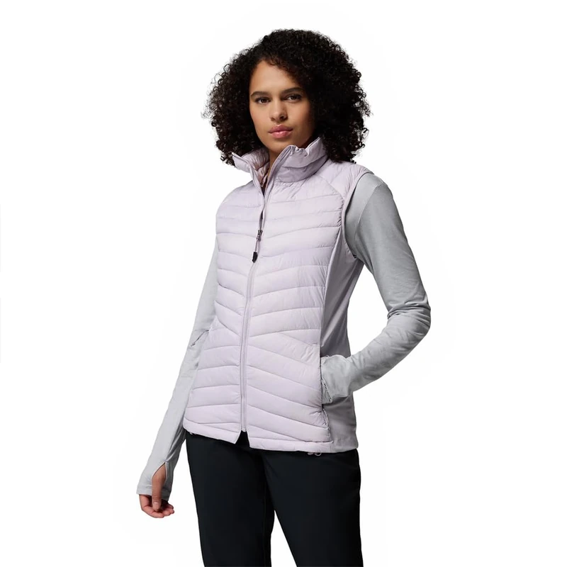 Columbia Women's Powder Pass 3 Hybrid Vest, Puffer Vest Body Warmer, Lavender Pearl, XL