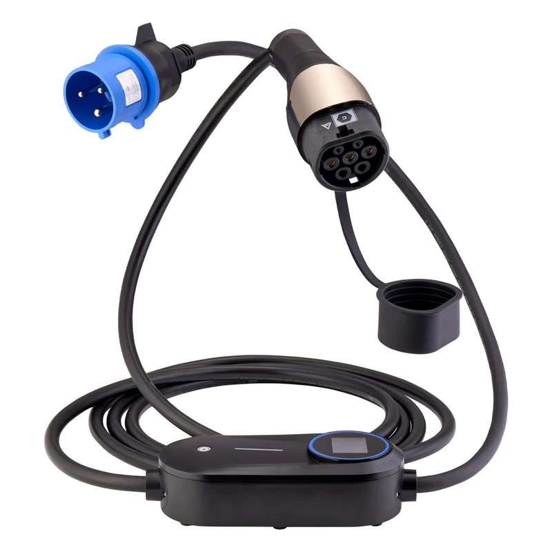 Quinton Hazell Equip Type 2 EV Charging Cable | Type 2 to Commando 32A Plug With Controller | 32 AMP - 7.4 kW | 5 Meter