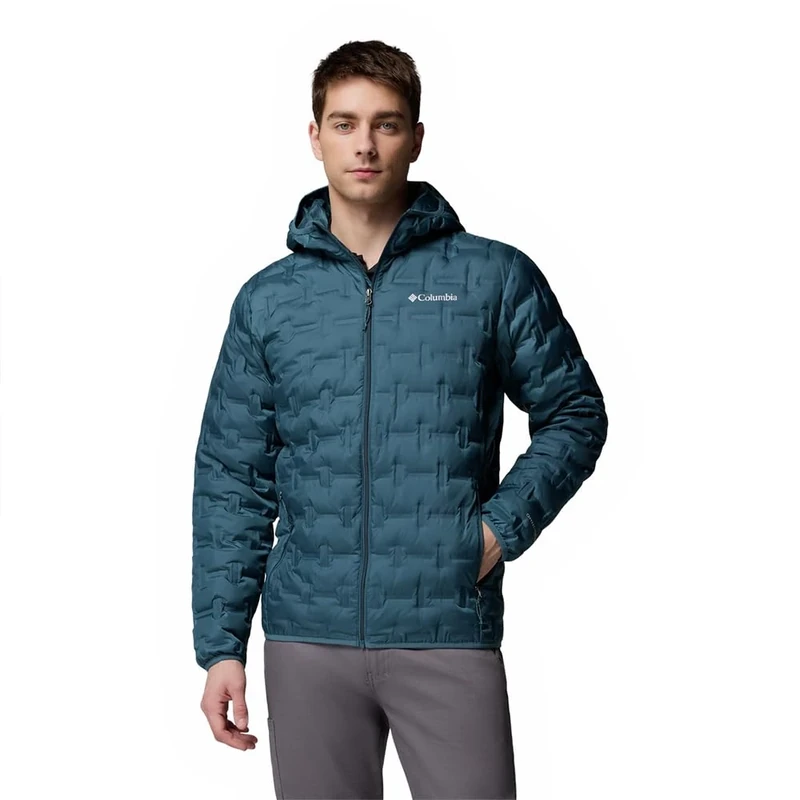 Columbia Men's Delta Ridge 2 Down Hooded Jacket, Hooded Puffer Down Jacket, Everblue, XXL