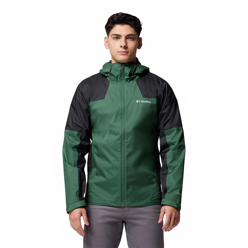 Columbia Men's Inner Limits 3 Jacket, Waterproof Rain Jacket, Rain Forest, Black, XL