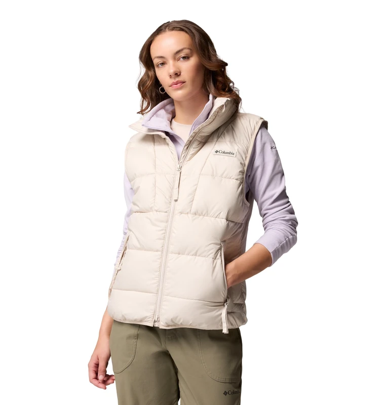 Columbia Women's Pike Lake 3 Vest, Puffer Vest Body Warmer, Dark Stone, X-Large
