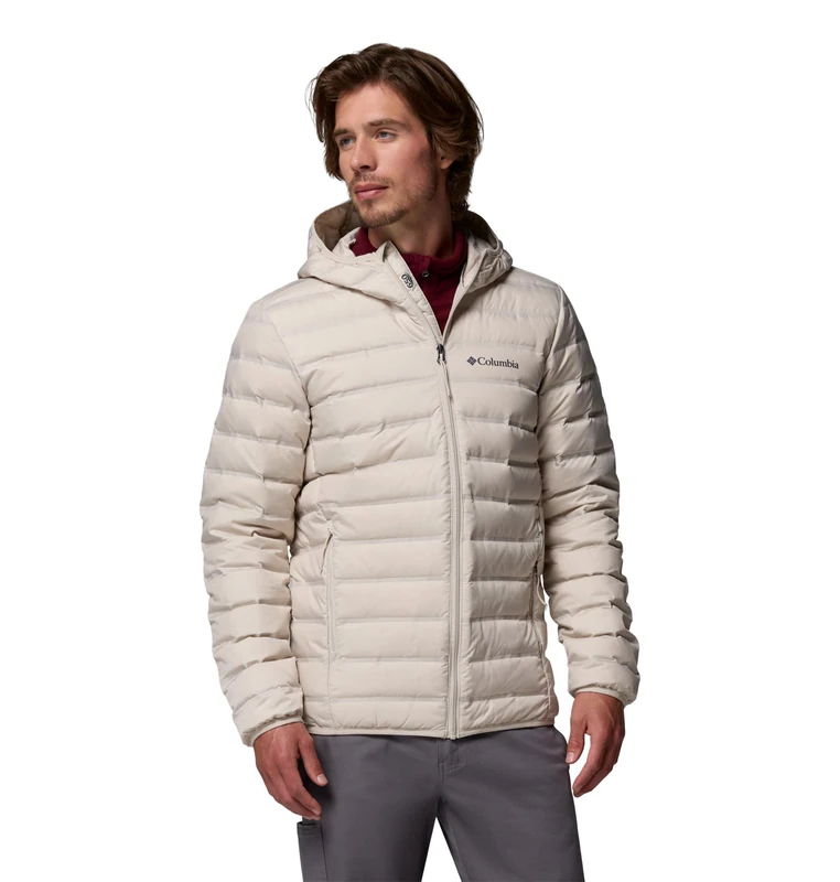 Columbia Men's Lake 22 2 Down Hooded Jacket, Hooded Puffer Down Jacket, Dark Stone, X-Large