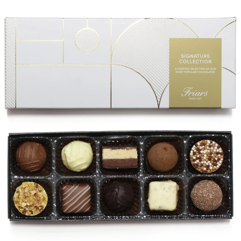Friars Signature Chocolate Collection | 10 Luxury Assorted Belgian Chocolates | Ideal Present for Special Occasions, Birthday, Valentines, Anniversary