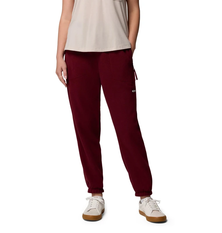 Columbia Women's Sequoia Grove Fleece Pant, Joggers, Rich Wine, Large Regular