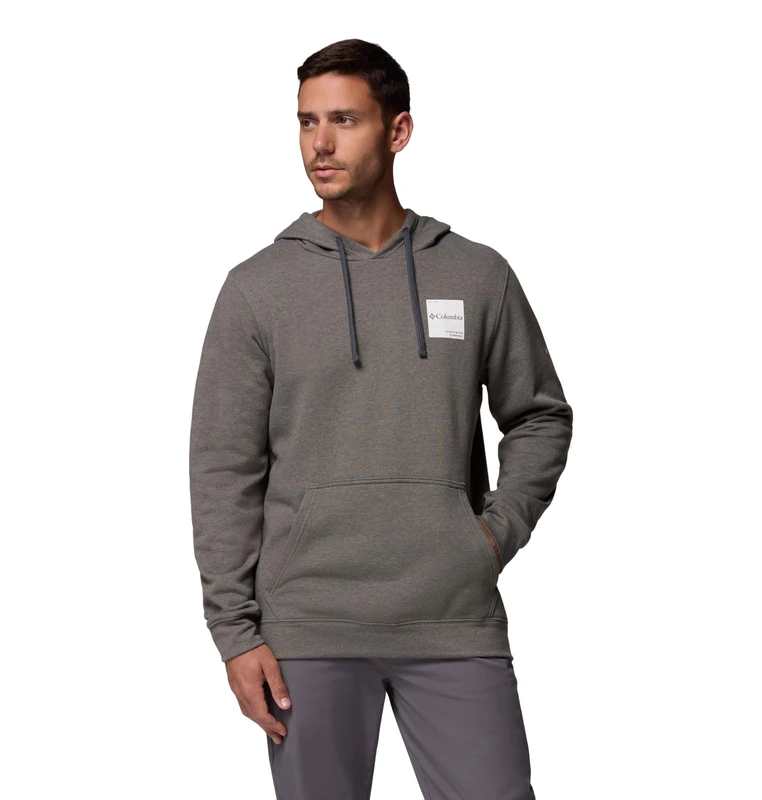 Columbia Men's Trek Hoodie, Hoodie, Charcoal Heather/Boxy Brand, Large