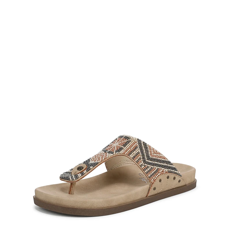 Blowfish Malibu Women's Lyric Flat Thong Sandal, Beaded Sand, UK 6 Medium Fit