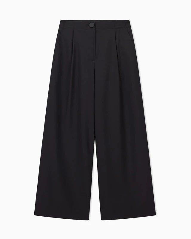 Armani Exchange Women's Pince Back Patch Logo Pants Black 44, Black, 18