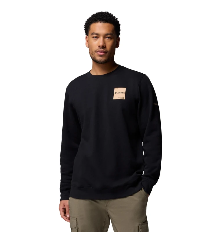 Columbia Men's Trek Crew, Crew Sweatshirt, Black/Boxy Brand, Large