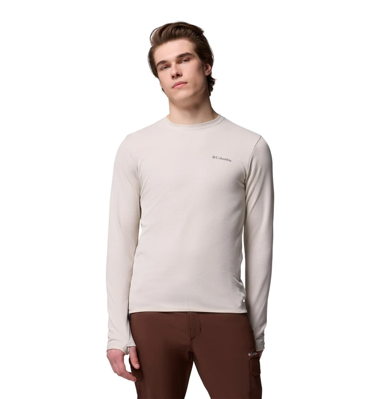 Columbia Men's Tech Trail Utility Warm Long Sleeve Crew, Long Sleeve T-Shirt, Dark Stone, XX-Large