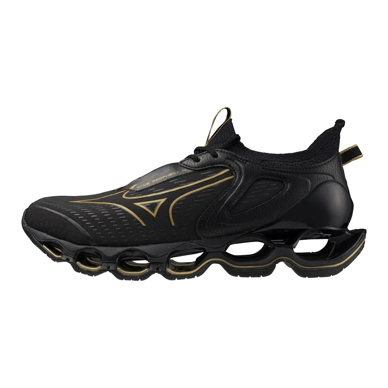Mizuno Men's Wave Prophecy 14 Running Shoe, Black-Gold, 9 UK