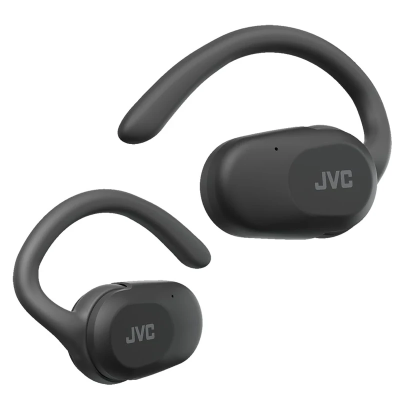 JVC HA-NP40T-B Nearphones True Wireless Open-Ear Headphones with Pivot Motion Ear Hooks, Bluetooth 5.4, 26 Hours Playtime - Black