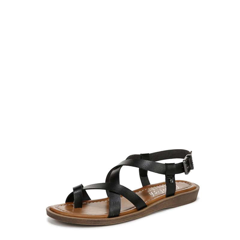 Blowfish Women's Devon 3 Flat Sandals, Black, Medium Fit, UK 4