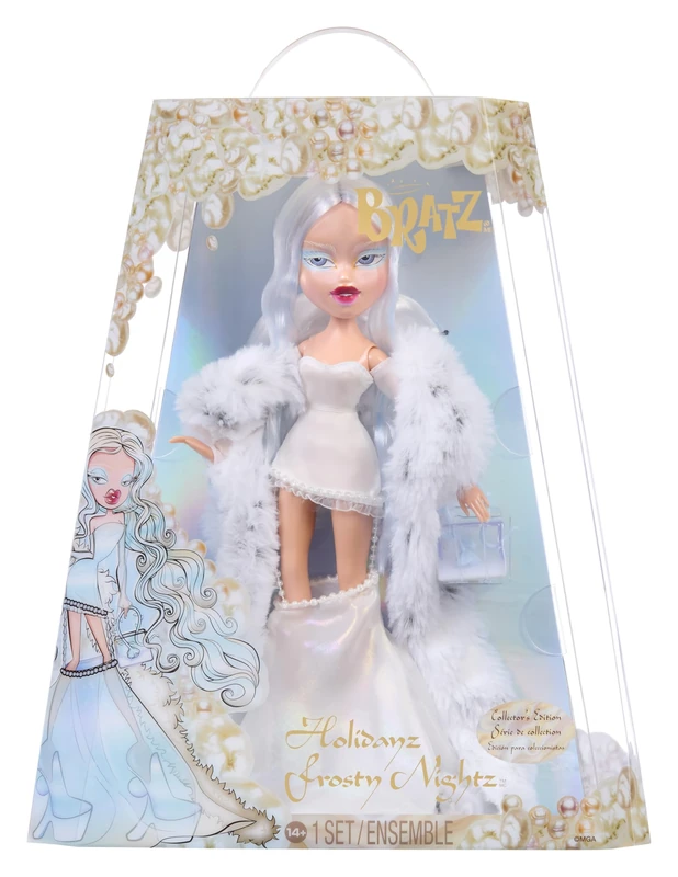 Bratz Holidayz Frosty Nightz - Cloe Collector’s Edition Doll, Comes with Real Fashions and Accessories, White, Blue