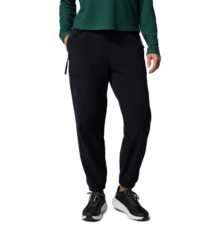 Columbia Women's Sequoia Grove Fleece Pant, Joggers, Black, Large Regular