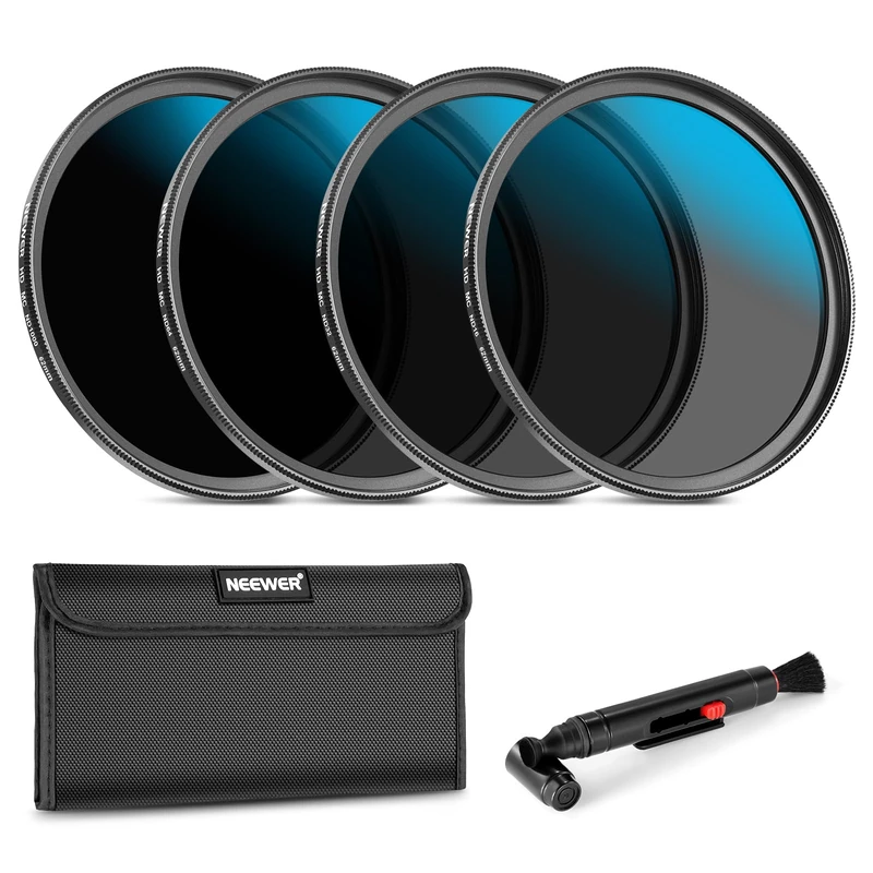Neewer 62mm ND Lens Filter Set, ND16/ND32/ND64/ND1000, Lens Cleaning Pen, Filter Pouch, HD Filter Accessories Kit Compatible with Canon Nikon Sony Camera Lens