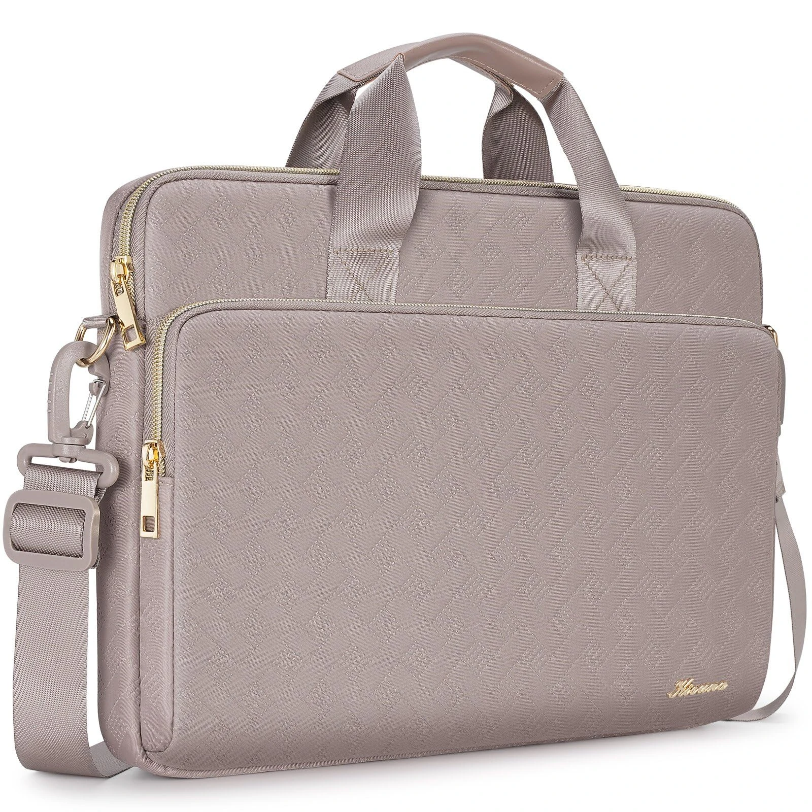 KIZUNA Laptop Sleeve Case 14 Inch Shoulder Bag Computer Handbag for 15" MacBook air M3 M2/Lenovo IdeaPad Slim 3i/IdeaPad Flex 5/15.4 MacBook Pro/14 Yoga Slim Pro X/Surface Studio 2/HP/Dell,Khaki