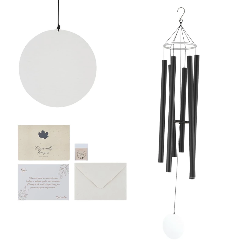 VEVOR Wind Chimes for Outside, 1677 mm, Deep Tone Wind Chimes with 6 Tubes, Unique Large Memorial Wind Chimes for Anniversary, Amazing Outdoor Decor for Your Patio, Porch, Garden and Backyard, Black