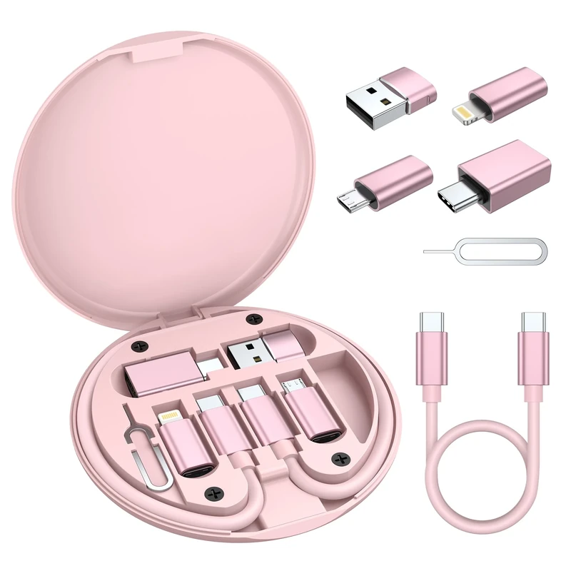 Elebase for iPhone 17 USB Charging Adapter Kit,Multi USBC Adaptor with 1Ft 100W Charger Cable Set,Type C to Micro USB 3.0 OTG iOS Travel Converter for iPhone 16 15 Max Pro,Samsung Galaxy S24 S23 Plus