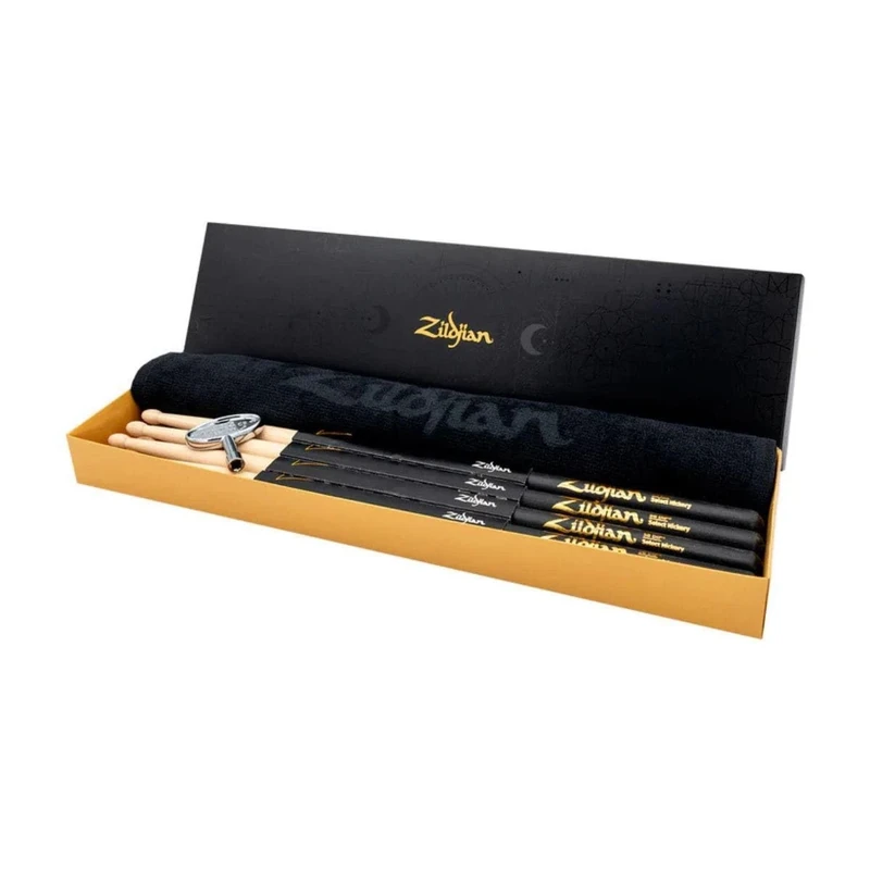 ZILDJIAN Drumstick Bundle 4 x 5B DIP + Napkin + Battery Tuner SDSP248 - Image 1