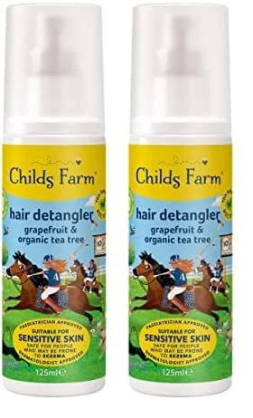 Childs Farm | Kids Hair Detangler 125ml | Grapefruit & Organic Tea Tree | Detangles & Smooths | Suitable for Dry, Sensitive & Eczema-prone Skin (Pack of 2)