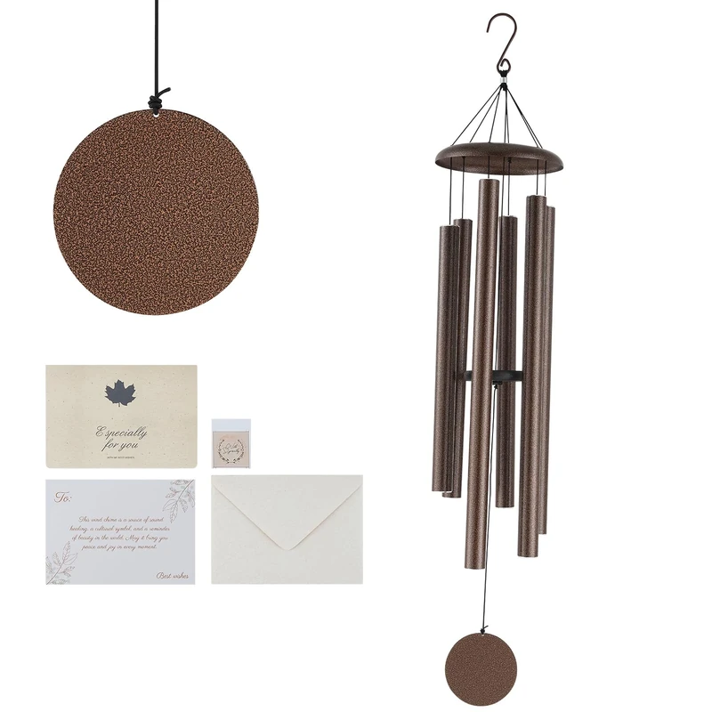 VEVOR Deep Tone Wind Chimes, 1270mm, 6 Tubes Memorial Chime for Anniversary - Grace Outdoor Decor for Your Patio, Porch, Garden & Backyard, Copper Vein