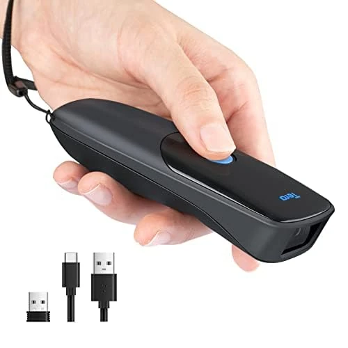 Tera 2D Mini Bluetooth Barcode Scanner 1D 2D QR Wireless Portable USB Wired Bar Code Reader 3 in 1 (2.4G Wireless & USB Wired & Bluetooth) Pocket Barcode Reader, 1300