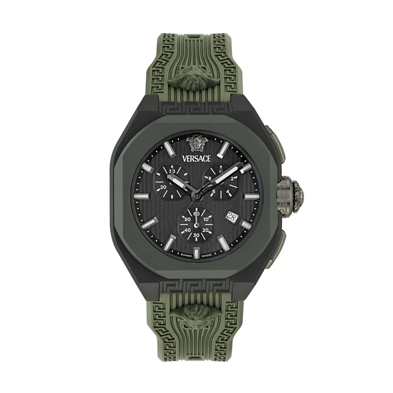 Versace Men's Chronograph Swiss Quartz Watch with Plastic Strap VE9L00324