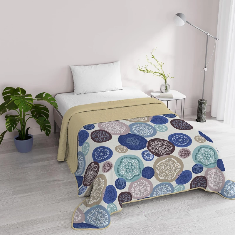Italian Bed Linen Fantasy Microfibre Summer Quilt 1 and a Half Seater Murrine