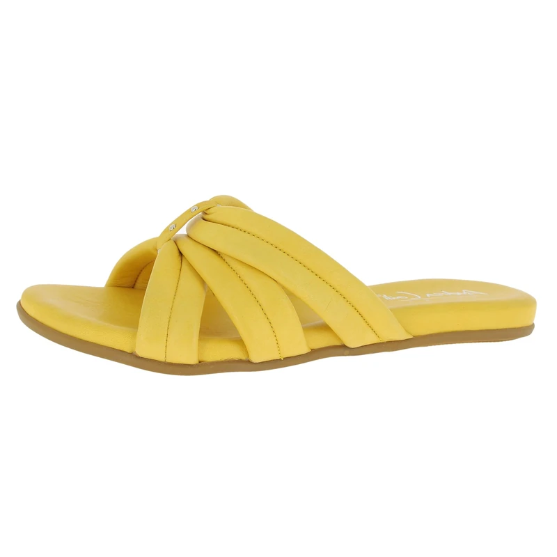 Andrea Conti Women's Mules Flat Slippers, lemon, 8 UK - Image 1