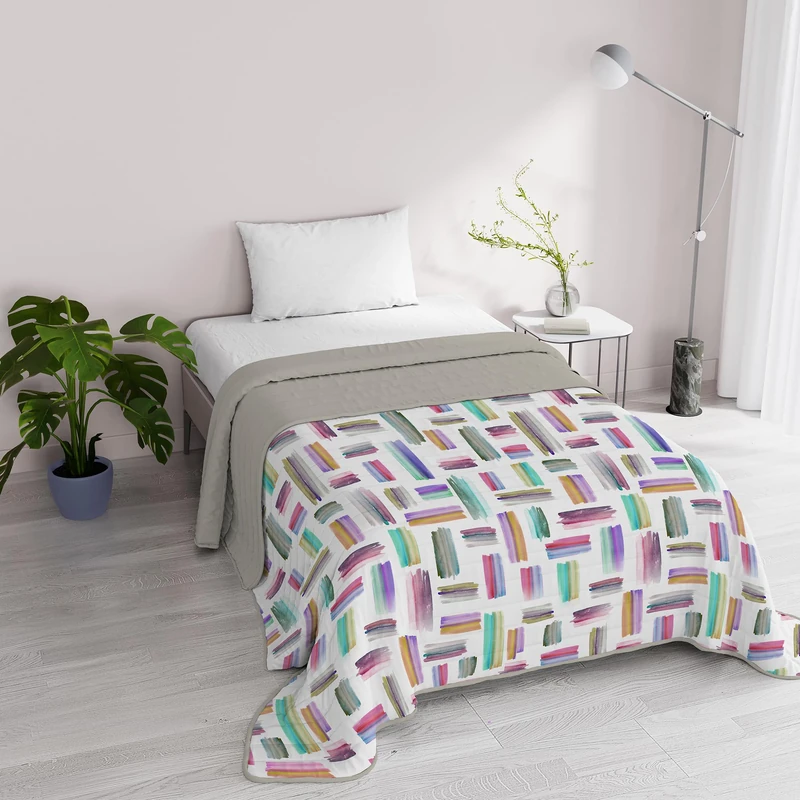 Italian Bed Linen Fantasy Microfibre Summer Quilt 1 and a Half Seater Multicolour