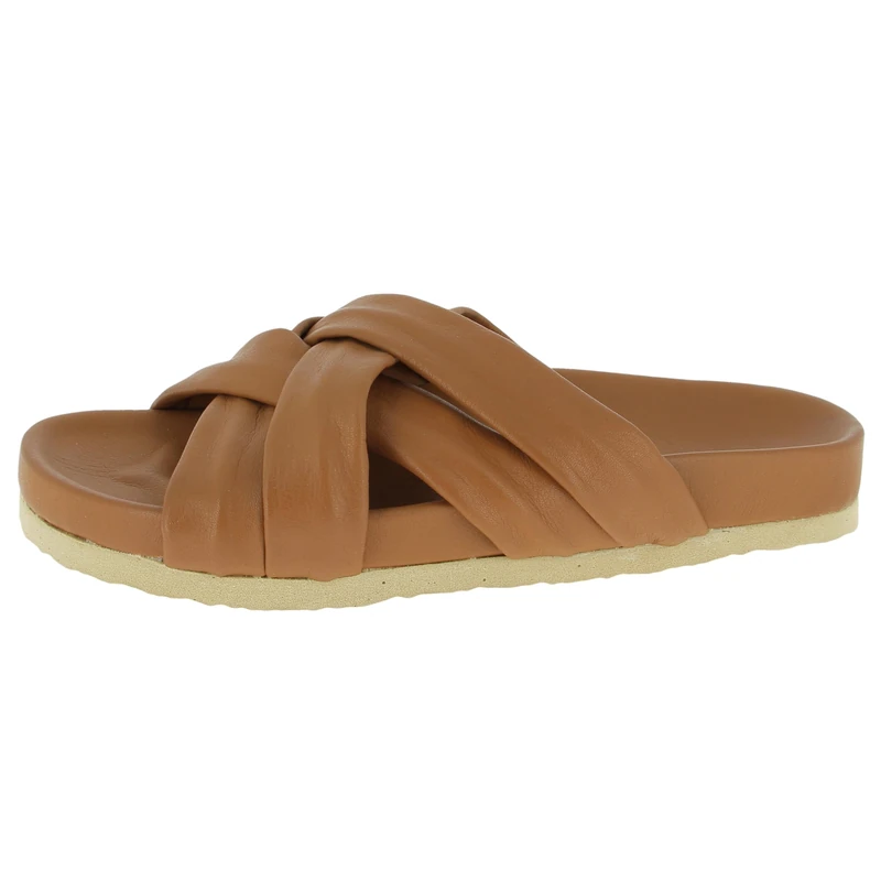 Andrea Conti Women's Mules Flat Slippers, brown, 6 UK