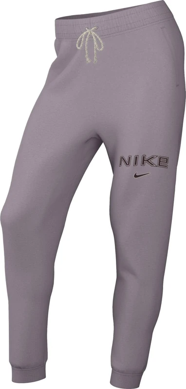 Nike Sportswear Phoenix HM9757-226 Women's Fleece Tracksuit Bottoms with Logo and Medium High Waistband, Lt Violet Ore, L