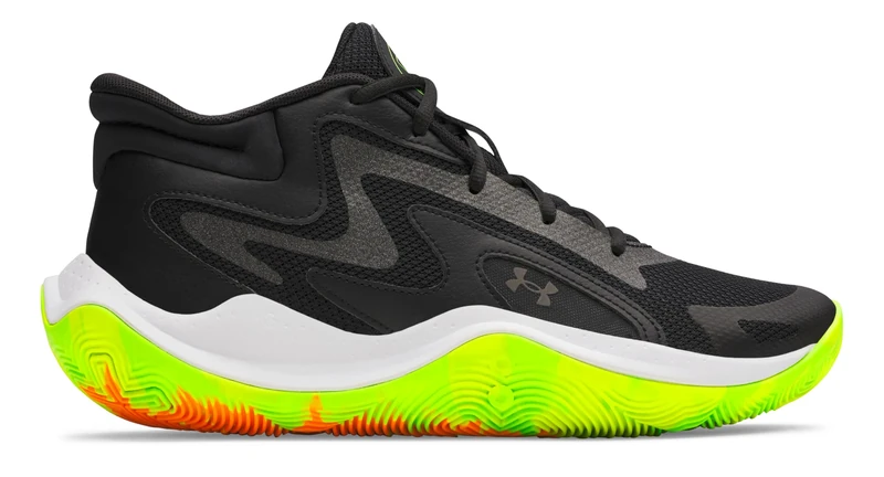 Under Armour Unisex Jet 25, Durable and Comfortable Basketball Shoes with Rubber Outsole, Basketball Trainers with Cushioned Micro G® Midsole,Black / Black / Metallic Black,12.5