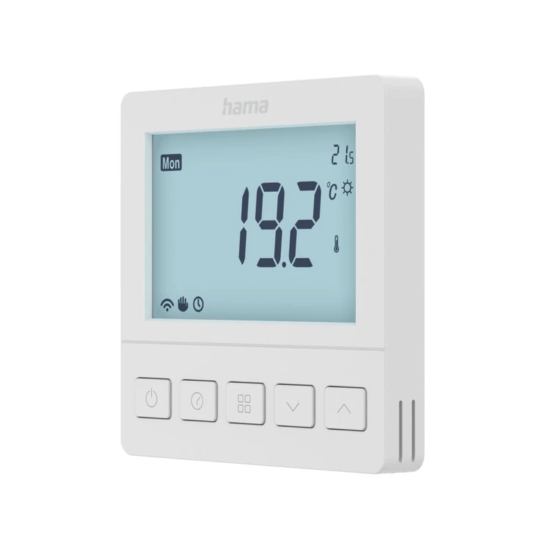 Hama Smart Thermostat Underfloor Heating (In-Wall Programmable Room Thermostat, LCD Display, control via IOS, Android, Alexa, Google Assistant, Siri) White