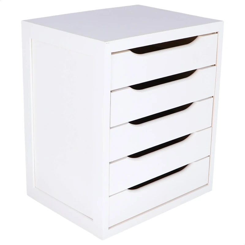 Well Home Chest of Drawers 5 Drawers White 39x30x45cm