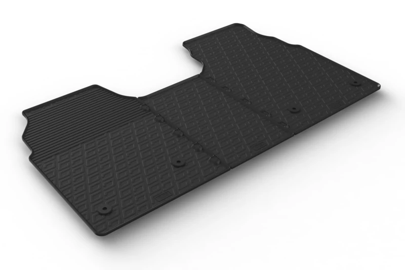 Set of Rubber Mats Compatible with Ford Tourneo Custom 2023 Onwards (Hand-Switched, Seat/Seat) (G Profile 3-Piece + Mounting Clips) - Image 1