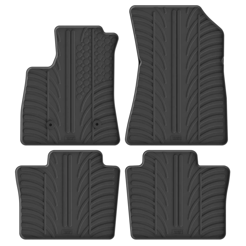 Gledring Set of Rubber Mats Compatible with Renault Rafale E-Tech Full Hybrid 2023 Onwards (T Profile 4 Pieces + Mounting Clips)