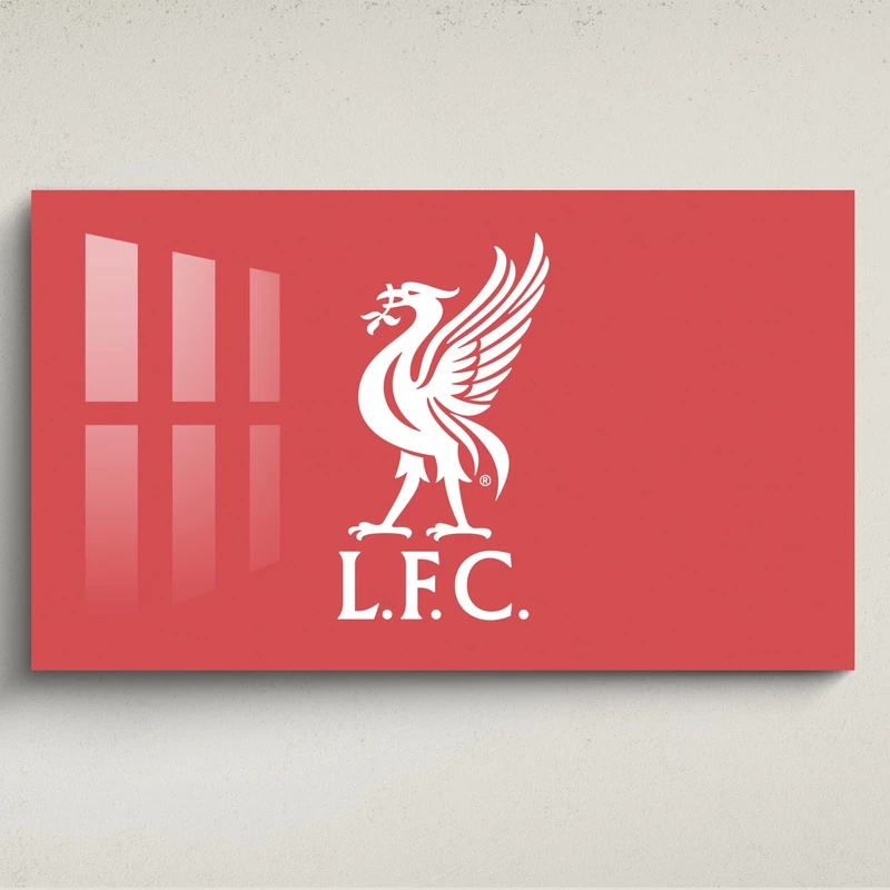 Licensed Décor Liverpool FC Acrylic Wall Art - Medium (100cm (w) x 60cm (h) - Liver Bird in White on Brand Red