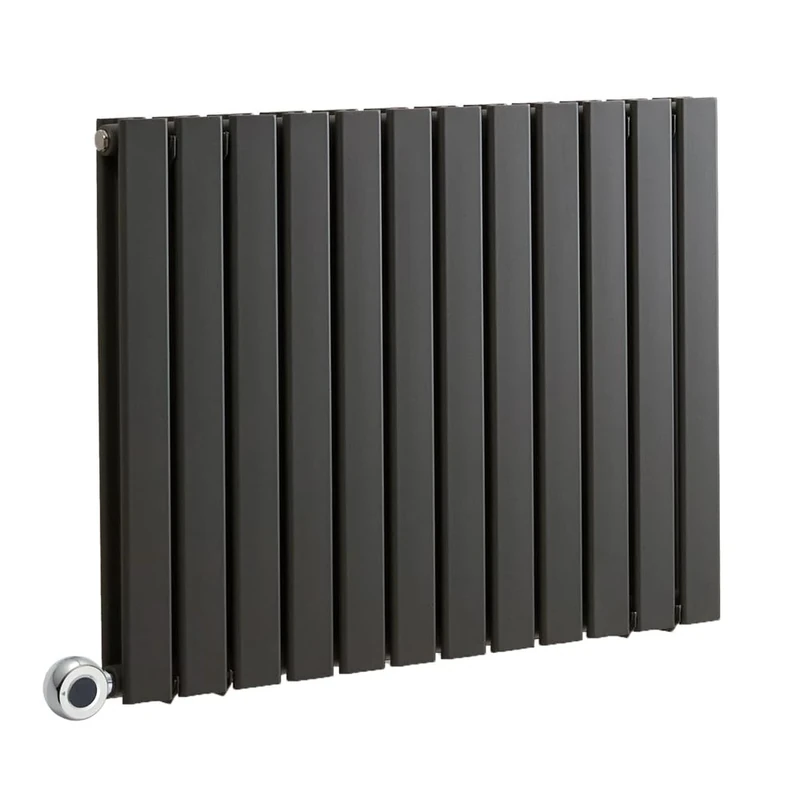 Milano Alpha 1200W Anthracite Horizontal Double Panel WiFi Electric Radiator UK Plug - 635 x 840mm