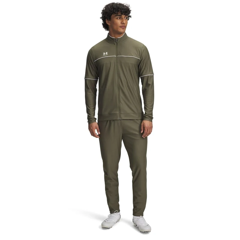Under Armour Men's Challenger Tracksuit, Men's Tracksuit with Fast-Drying Material and Ankle Zips, Comfortable and Tough Gym Wear for Sports and Training,Marine OD Green / / White,SM