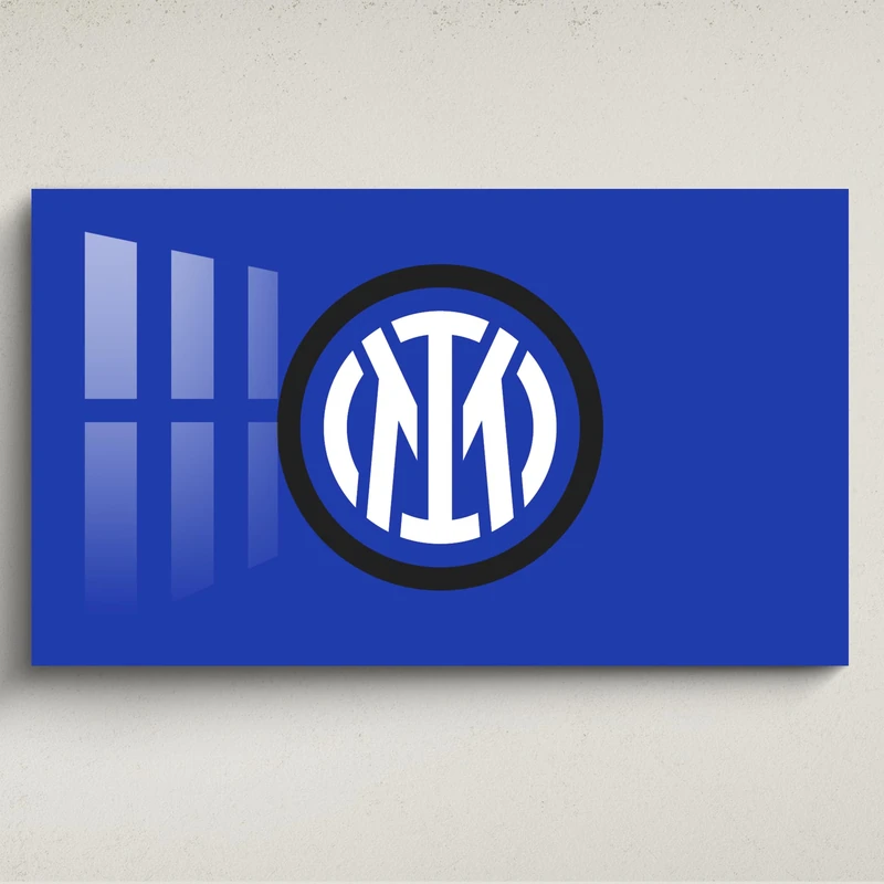 Licensed Décor FC Internazionale Milano Acrylic Wall Art - Small (65cm (w) x 40cm (h) - Crest on Blue