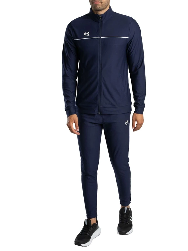 Under Armour Men's Challenger Tracksuit, Men's Tracksuit with Fast-Drying Material and Ankle Zips, Comfortable and Tough Gym Wear for Sports and Training,Midnight Navy / / White,XL